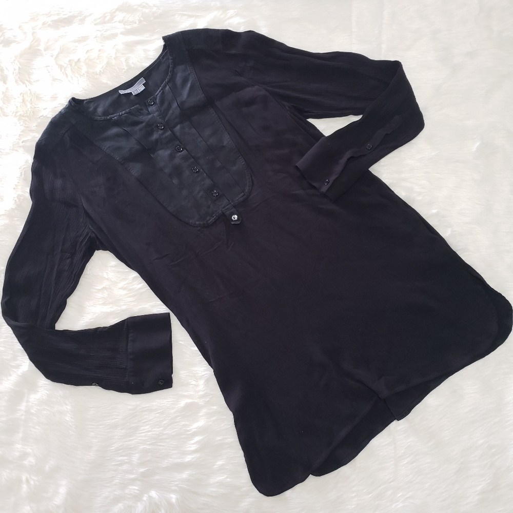 Vince black bib front tunic L